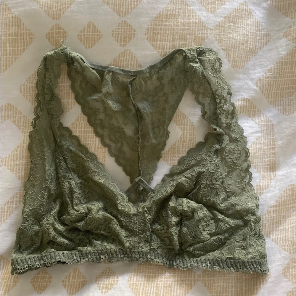 Victoria's Secret Army Green Lace Bralette Top